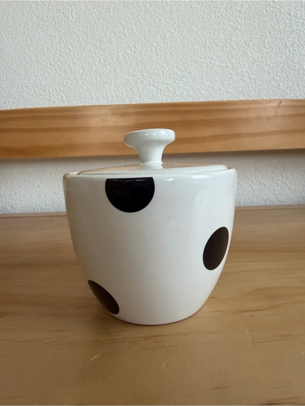 Kate Spade White Canister with Black Polka Dots - Home Art